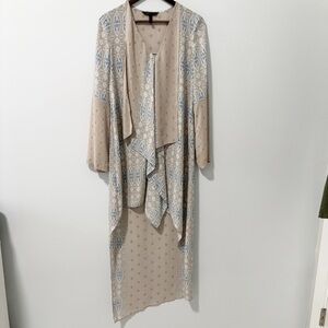 BCBGMaxAzria Kyndal High-Low Maxi Dress Womens Size Small Tapestry Long‎ Sleeve